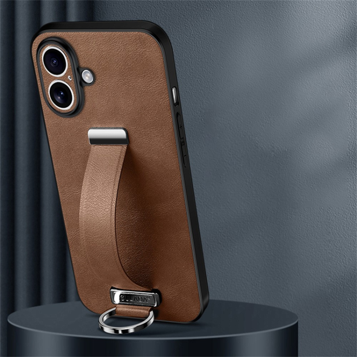 SULADA - SULADA iPhone 17 Mobilskal Armband Kickstand Fashion - Brun