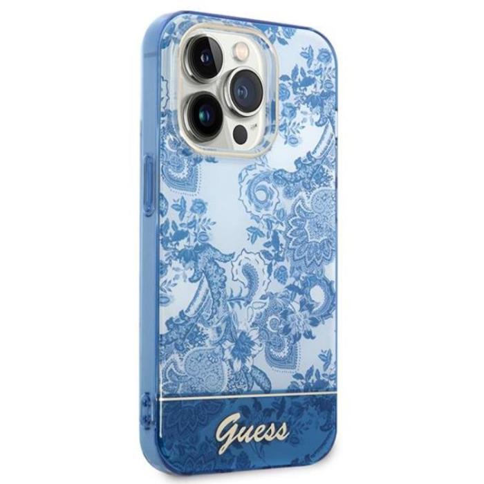 Guess - GUESS iPhone 14 Pro Skal Porcelain Collection - Blå