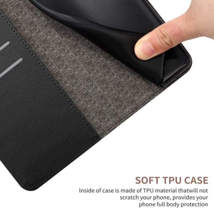 OEM - Samsung Galaxy S26 Ultra Plånboksfodral Imprint Konstläder Flip Folio - Svart