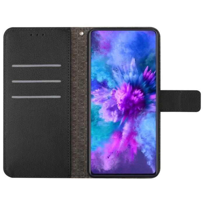OEM - Samsung Galaxy S26 Ultra Plånboksfodral Imprint Konstläder Flip Folio - Svart
