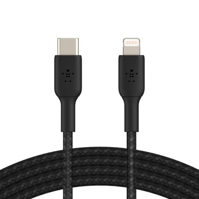 UTGATT1 - Belkin Flätad USB-C Till Lightning Kabel 1M - Svart