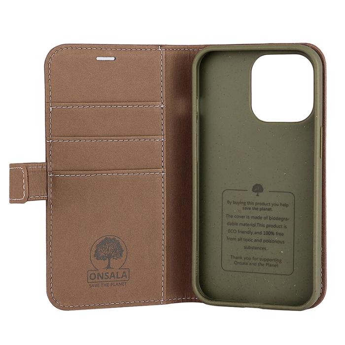 Onsala - Onsala ECO Mobilfodral till iPhone 13 Pro - Brun