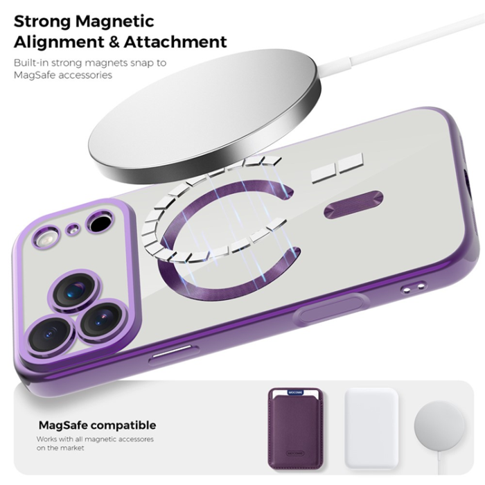 A-One Brand - iPhone 17 Pro Max Mobilskal MagSafe Korthållare TPU + PC
