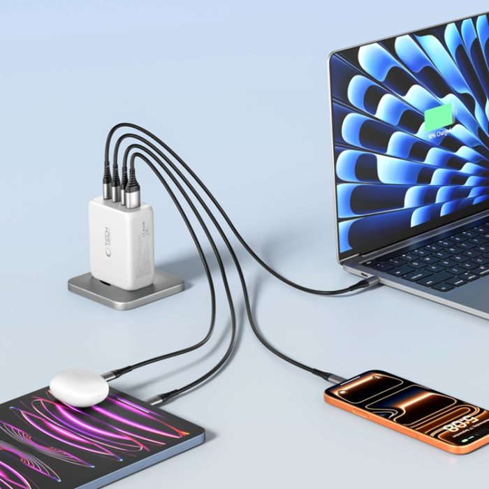 Tech-Protect - Tech-Protect 4-Port Snabbladdare 200W QC3.0 NC200W-GAN