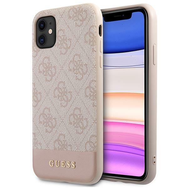 Guess Mobilskal till iPhone 11/ Xr MagSafe 4G Stripe Collection - Rosa