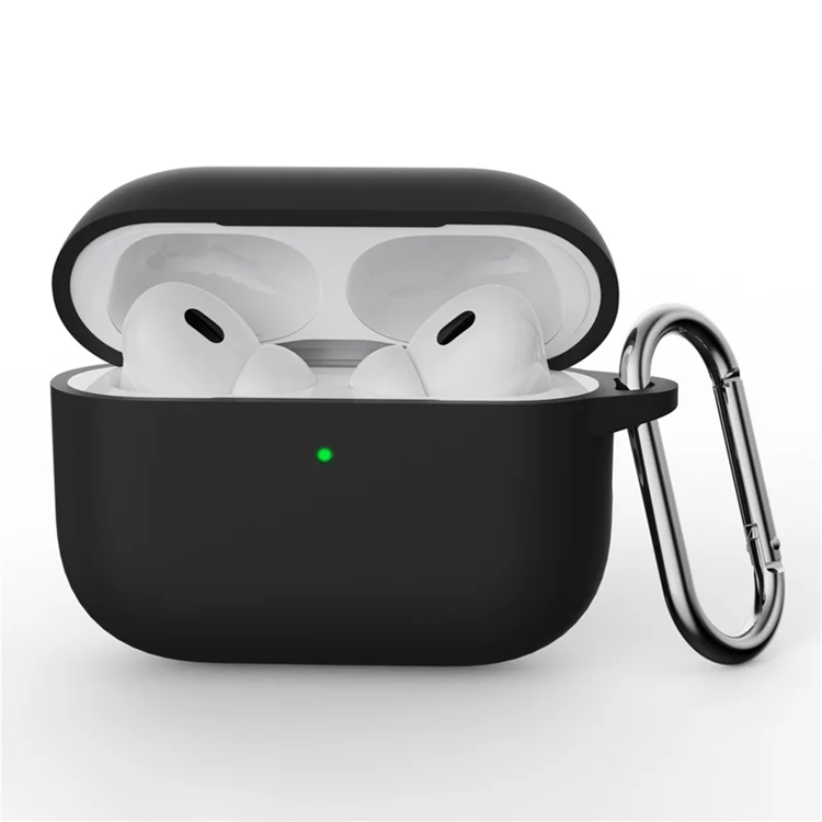 Airpods Pro 3 Skal Silikon med Karbinhake - Svart | 2353 | AlltMobil