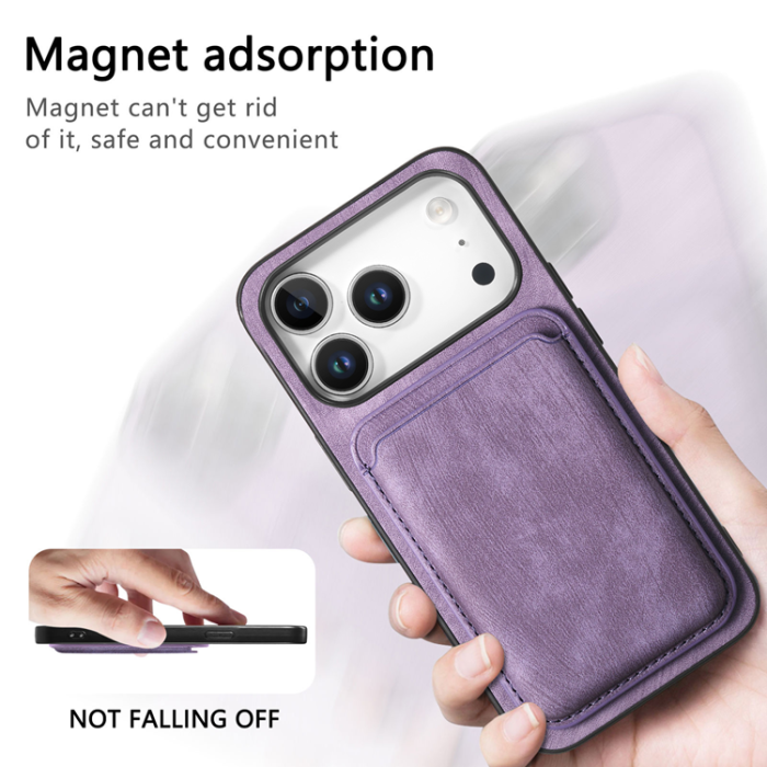 A-One Brand - iPhone 17 Pro Mobilskal MagSafe Med Detachable Korthållare - Lila