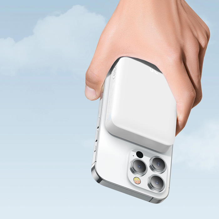 BASEUS - Baseus Mini Magnetisk Trådlös Powerbank 10000mAh 30W - Vit