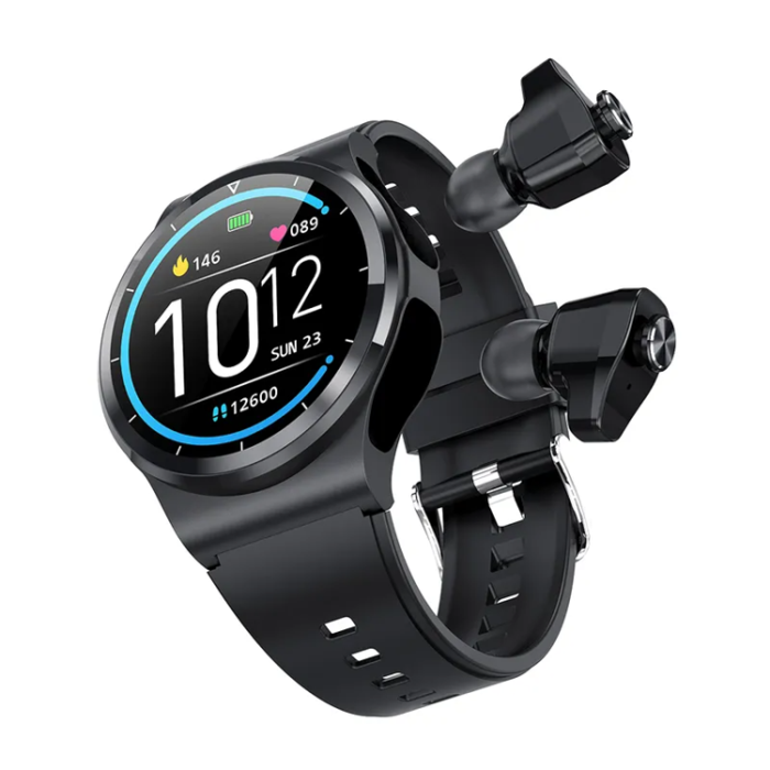 A-One Brand - 2-i-1 Smart Watch med Earbuds GT69 TWS Vattentät - Svart
