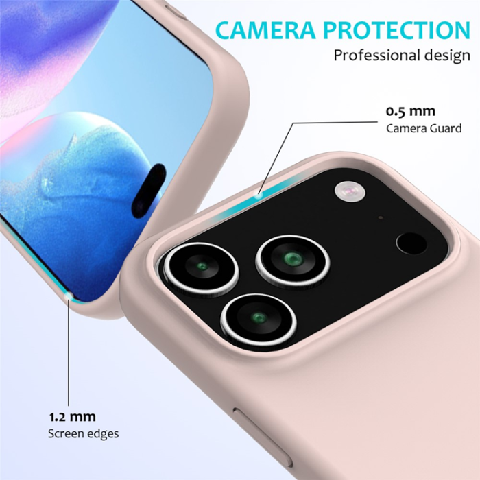A-One Brand - iPhone 17 Pro Mobilskal Liquid Silikon - Rosa
