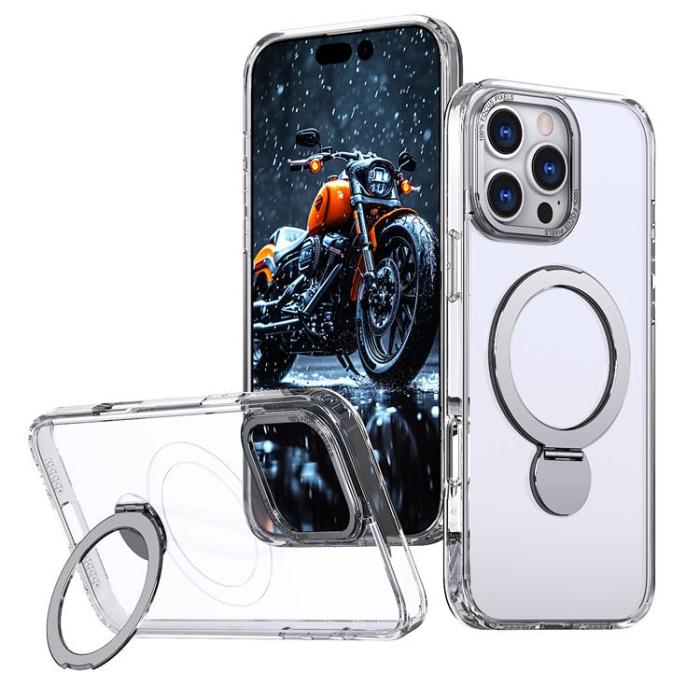 A-One Brand - iPhone 14 Pro Mobilskal MagSafe Rotating Kickstand - Transparent