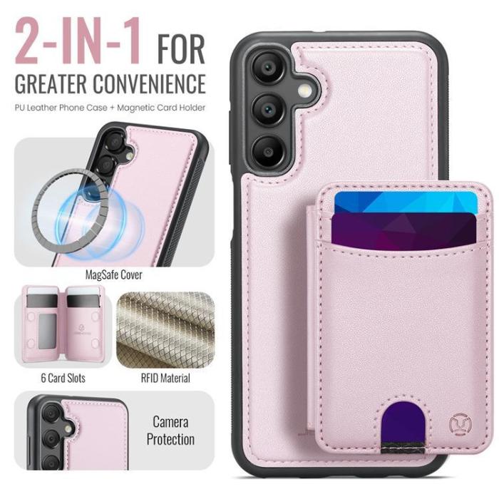 OEM - JEEHOOD Samsung Galaxy A15 5G Mobilskal KonstLäder - Rosa