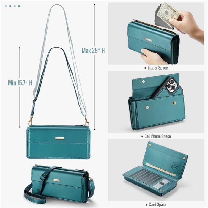 Caseme - CASEME Me20 Crossbody Väska 4.0-7.6'' Läder - Grön