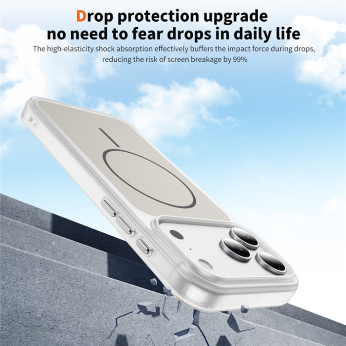 A-One Brand - iPhone 17 Pro Mobilskal MagSafe Skin Touch TPU PC - Vit