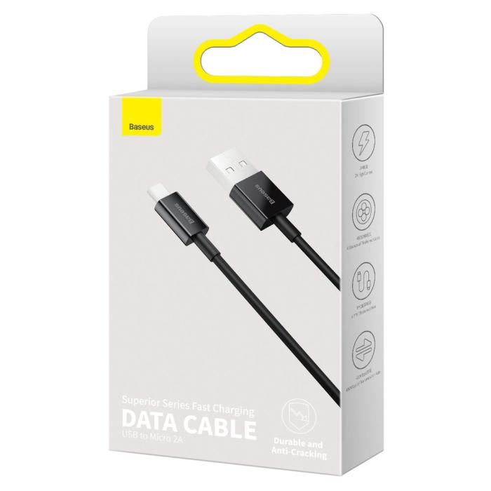 BASEUS - Baseus Superior Kabel Micro USB 2A 2m - Svart