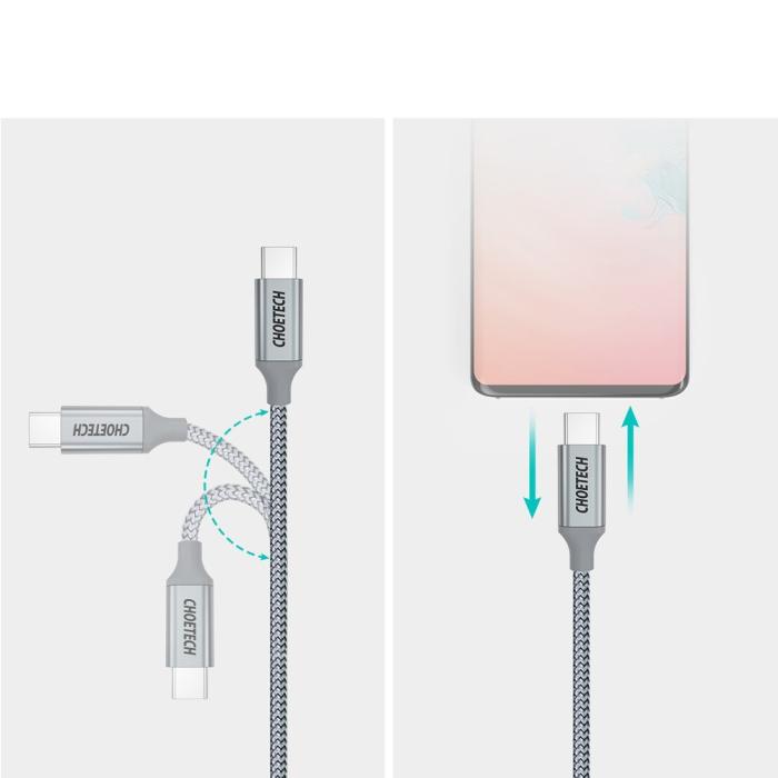 Choetech - Choetech USB-C till USB-C 5A 100W 1.8 m kabel - Grå
