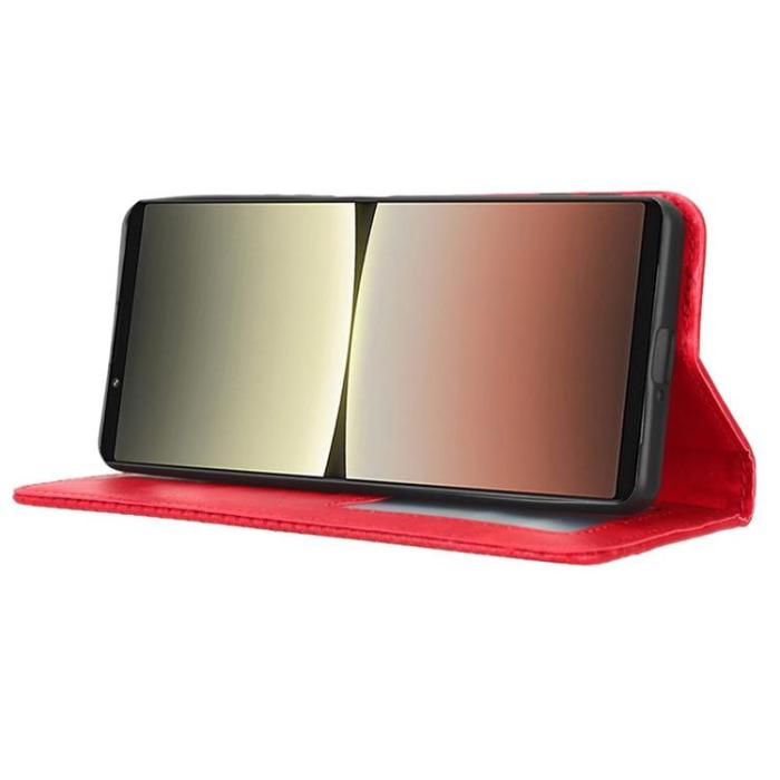 OEM - Sony Xperia 5 IV Plånboksfodral Vintage Flip - Röd