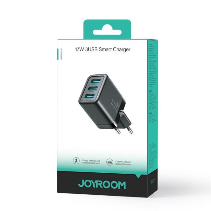 Joyroom - Joyroom Nätladdare 3xUSB-A 12W 3.4A - Svart