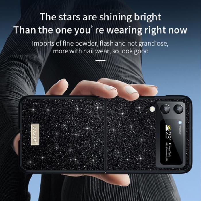 SULADA - SULADA Galaxy Z Flip 4 Skal Glitter Sequins - Röd