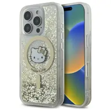 Hello Kitty - Hello Kitty Mobilskal till iPhone 16 Pro Max MagSafe Liquid Glitter - Vit Guld