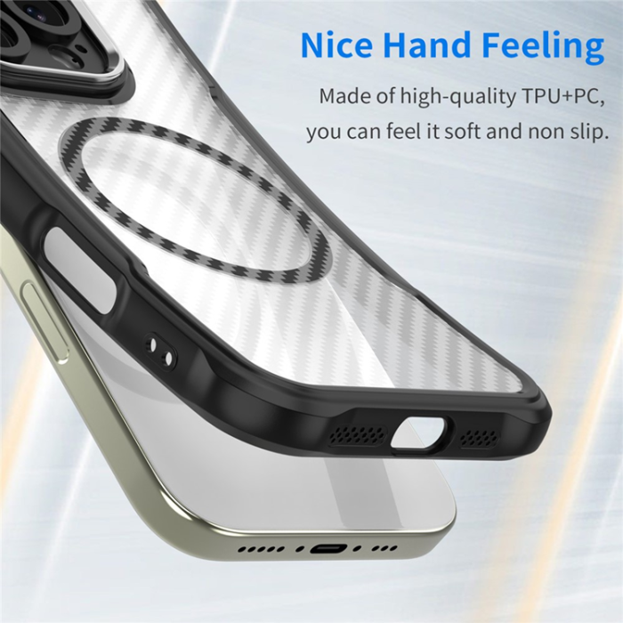 A-One Brand - iPhone 17 Mobilskal MagSafe Carbon Fiber - Svart