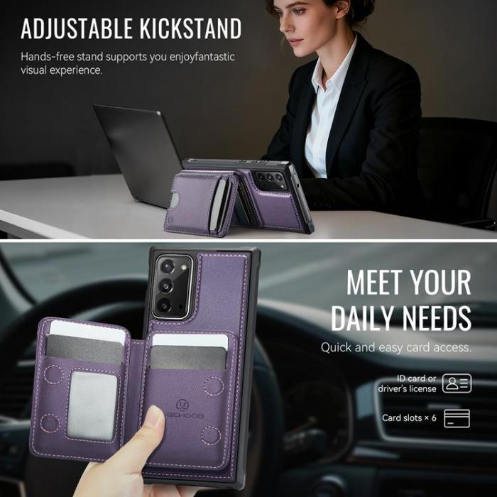 OEM - JEEHOOD Samsung Galaxy Note20 Fodral KonstLäder - Lila