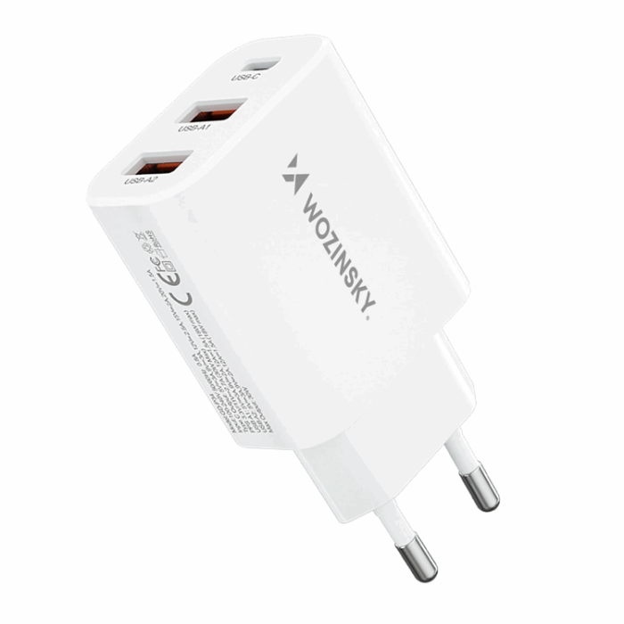 Wozinsky - Wozinsky Väggladdare 30W USB-C/2 x USB-A - Vit
