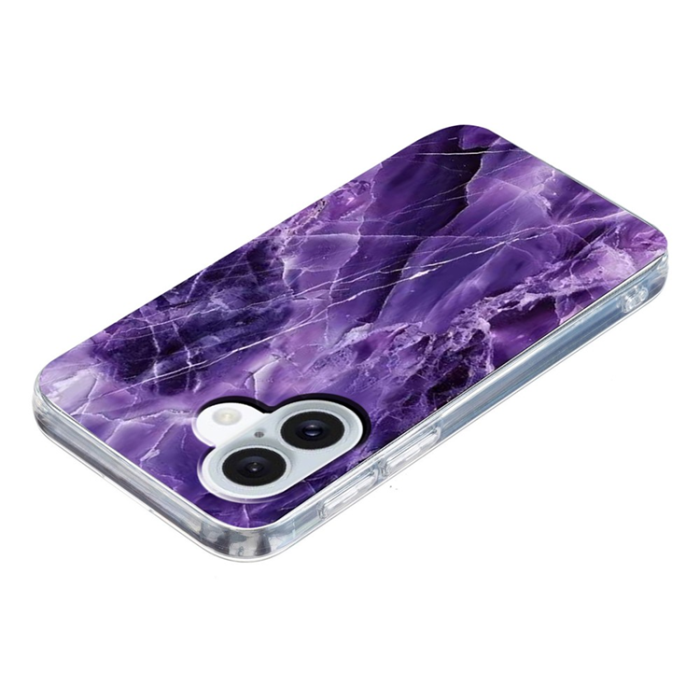 A-One Brand - iPhone 17 Mobilskal Marble Pattern Printing Soft - Lila