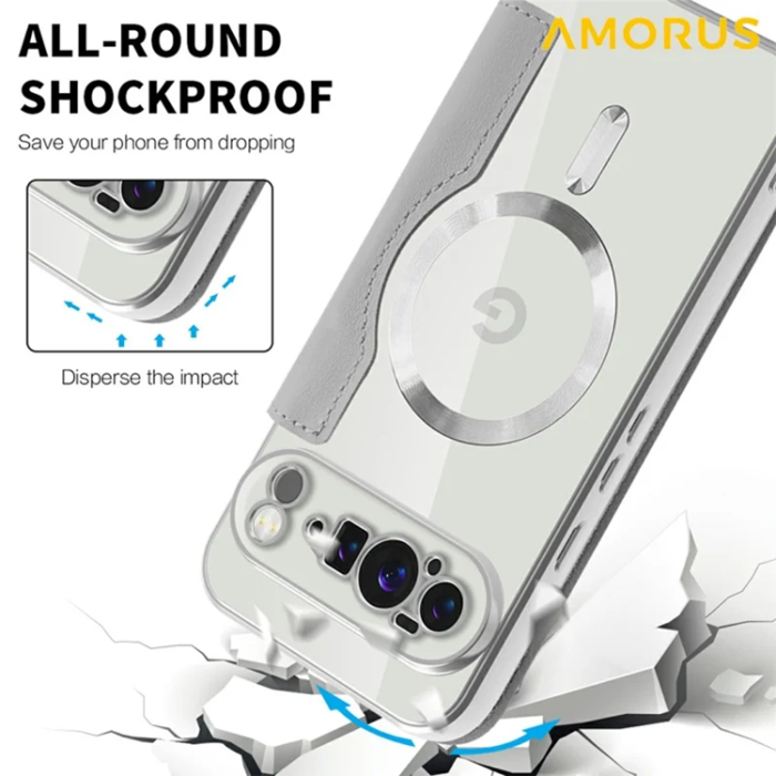 AMORUS - AMORUS Google Pixel 10 Pro XL Plånboksfodral Magsafe RFID - Titangrå