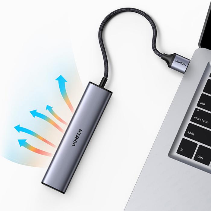 Ugreen - Ugreen Multifunktions Adapter HUB USB Typ-C - Grå