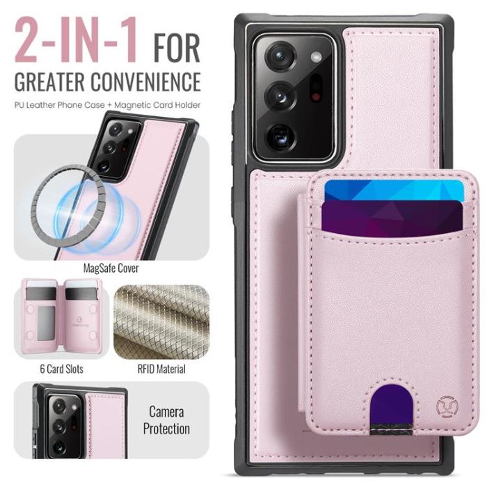 OEM - JEEHOOD Samsung Galaxy Note20 Ultra Fodral KonstLäder - Rosa