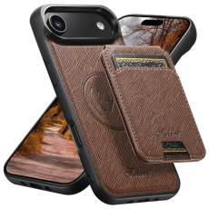 SUTENI - SUTENI iPhone 17 Air Mobilskal MagSafe Cross Texture H18 - Brun
