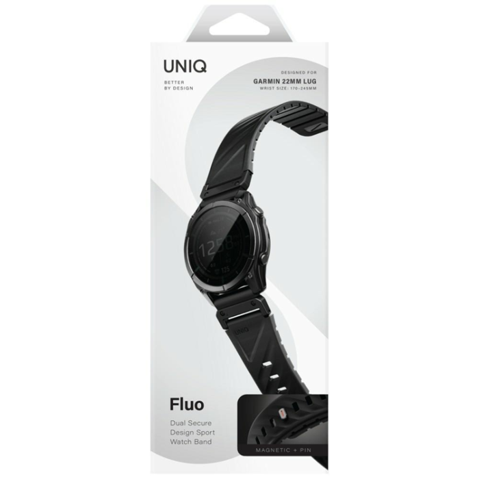 UNIQ - Uniq Armband För Garmin Watch (22mm) Fluo X - Svart