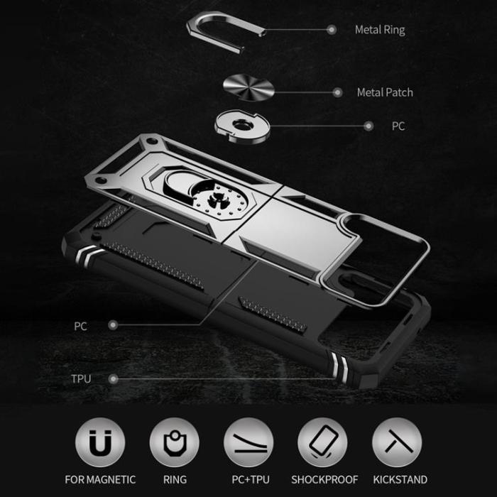 A-One Brand - Galaxy Z Flip 4 Skal Ringhållare Kickstand - Silver