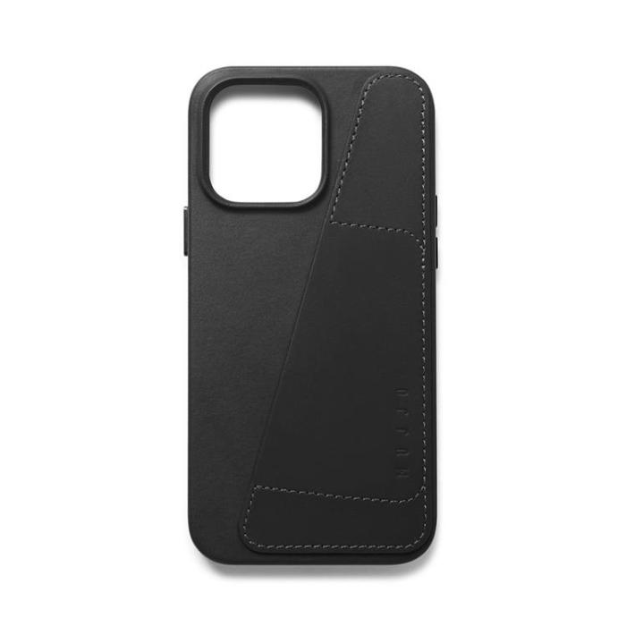 Mujjo - Mujjo iPhone 14 Pro Max Skal Korthållare Full Läder - Svart