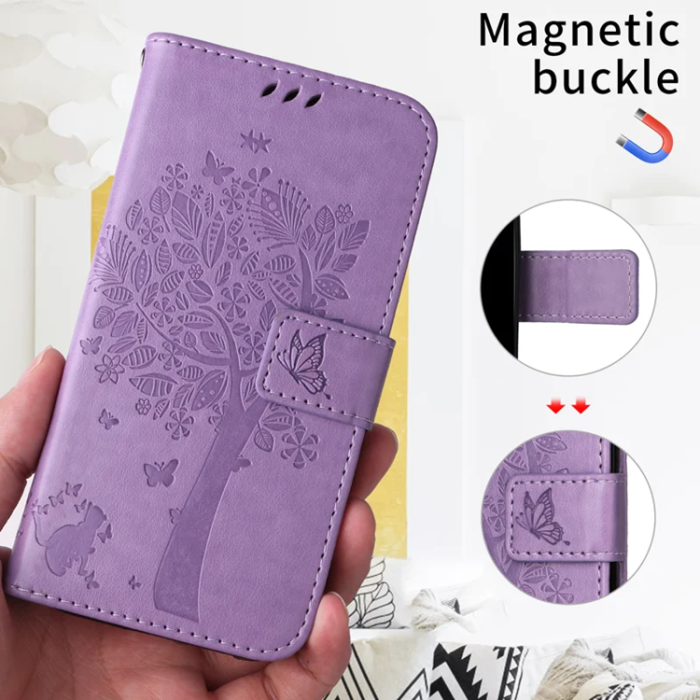 A-One Brand - iPhone 17 Air Plånboksfodral Tree Pattern - Lila