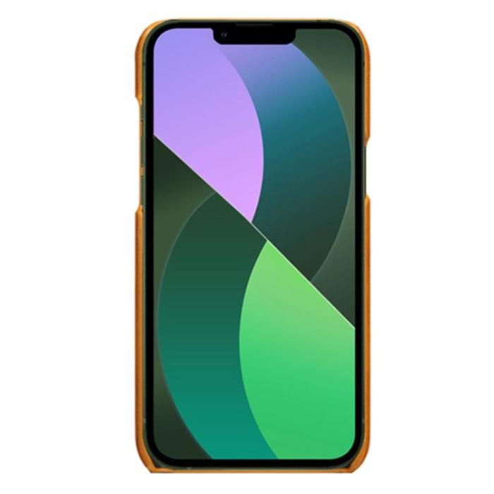 OEM - iPhone 14 Plus Skal Korthållare PU Läder - Orange