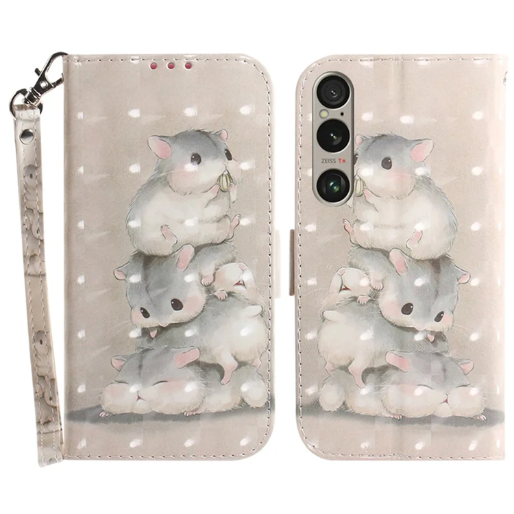 Sony Xperia 1 VI Konstläder Plånboksfodral med Handledsrem - Squirrels | 2353 | AlltMobil