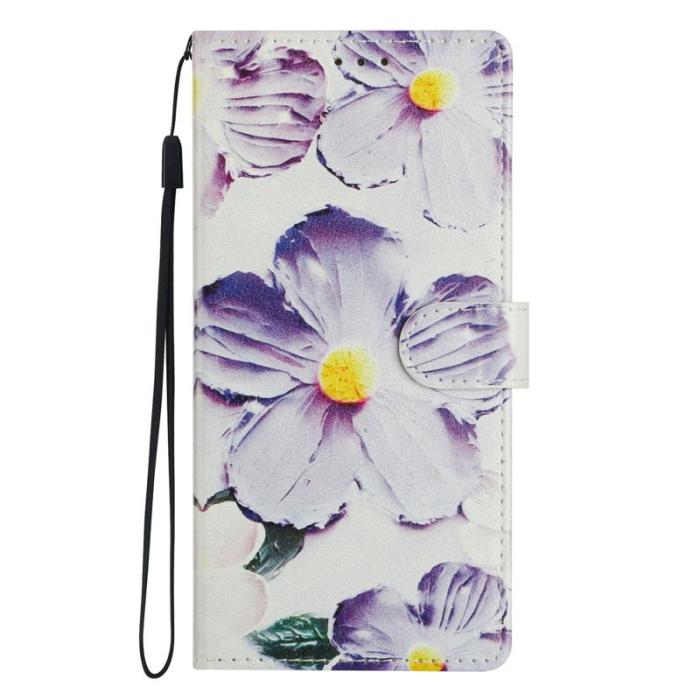 OEM - Samsung Galaxy A57 Plånboksfodral Konstläder - Lila Blomma
