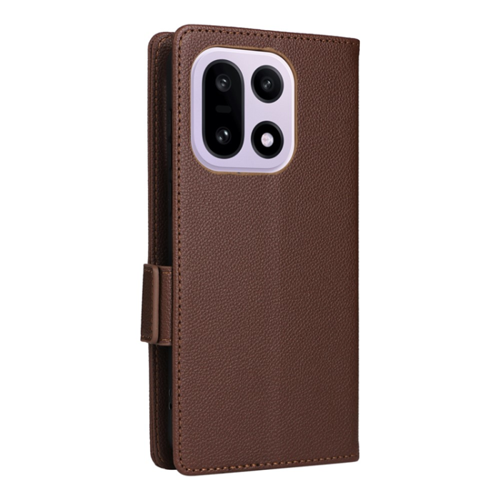 A-One Brand - OnePlus 15 5G Plånboksfodral Litchi Texture Konstläder - Brun