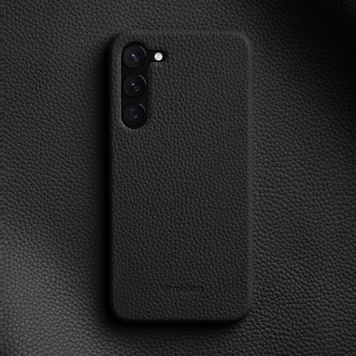 Melkco - MELKCO Mobilskal för Samsung Galaxy S23 Äkta läder PC - Svart