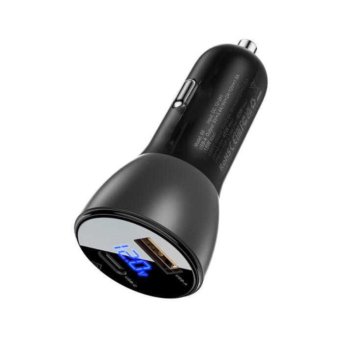 Acefast - Acefast Billaddare 63W USB-C Till USB - Svart