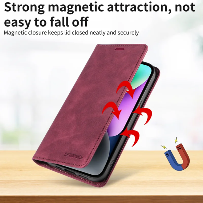 BETOPNICE - Betopnice iPhone 17 Air Plånboksfodral Magnetic RFID Blocking - Röd