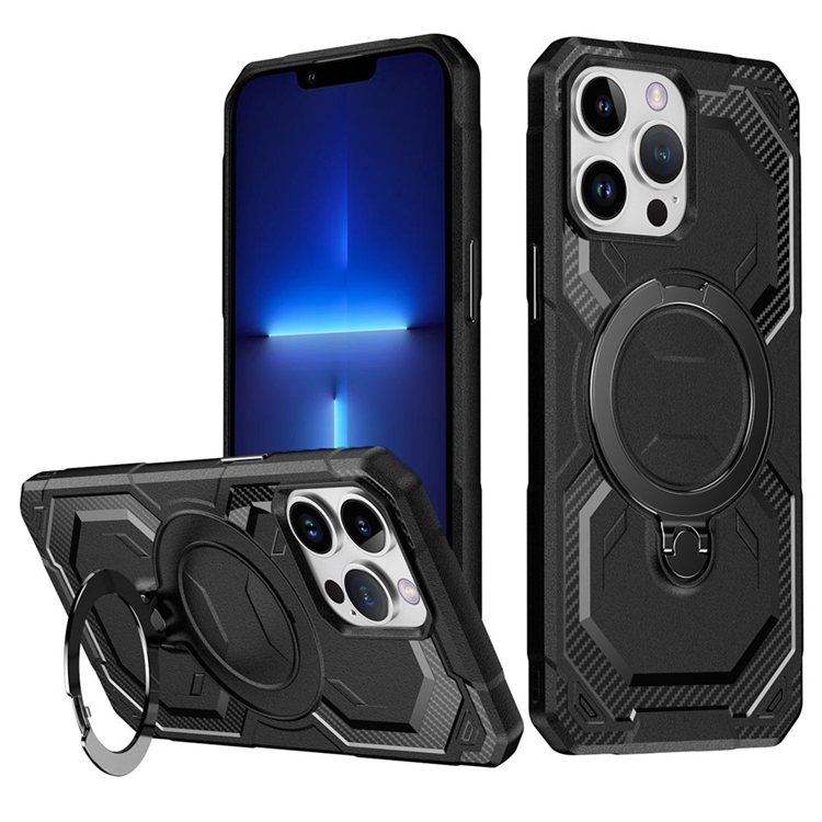 iPhone 13 Pro Max Mobilskal MagSafe Kickstand TPU + PC (Svart) | 2353 | AlltMobil