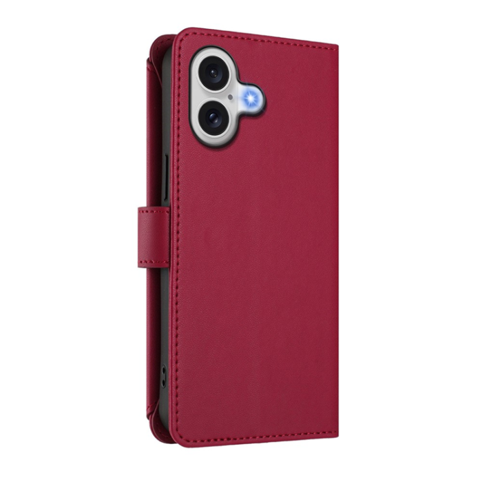 A-One Brand - iPhone 17 Plånboksfodral Butterfly Floral Imprint - Vinröd