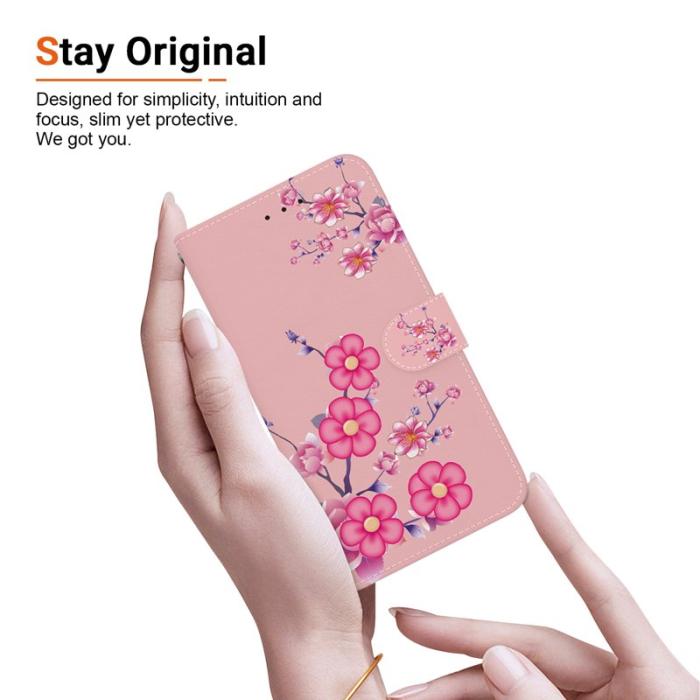 OEM - Samsung Galaxy S26 Plånboksfodral Anti-Drop Mönstertryck Konstläder - Sakura