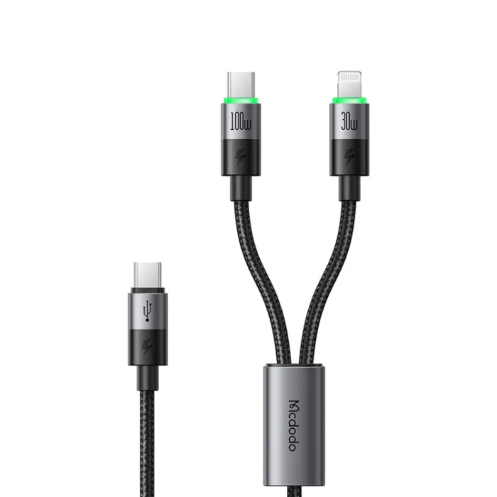MCDODO - MCDODO 2in1 USB-C - USB-C/Lightning Kabel 1.5m CA-6700 - Svart