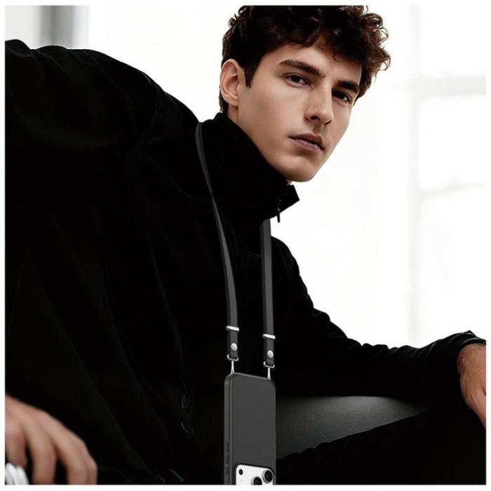 USAMS - USAMS Mobilrem Lanyard 1.08 - 2.08m ZB360 - Svart