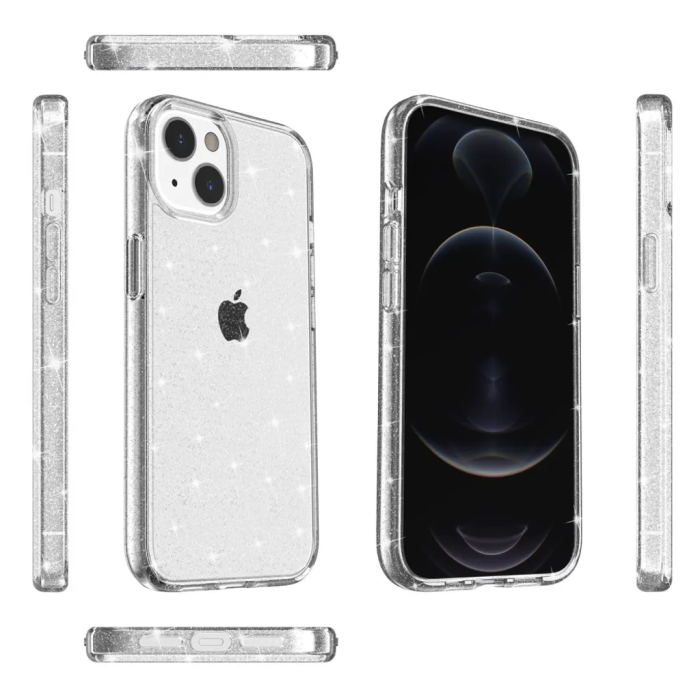 Taltech - iPhone 15 Plus Mobilskal Glittrande - Vit