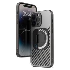 R-JUST - R-JUST SJ55 Mobilskal till iPhone 14 Pro TPU+PC+Metal Magnetisk Svart